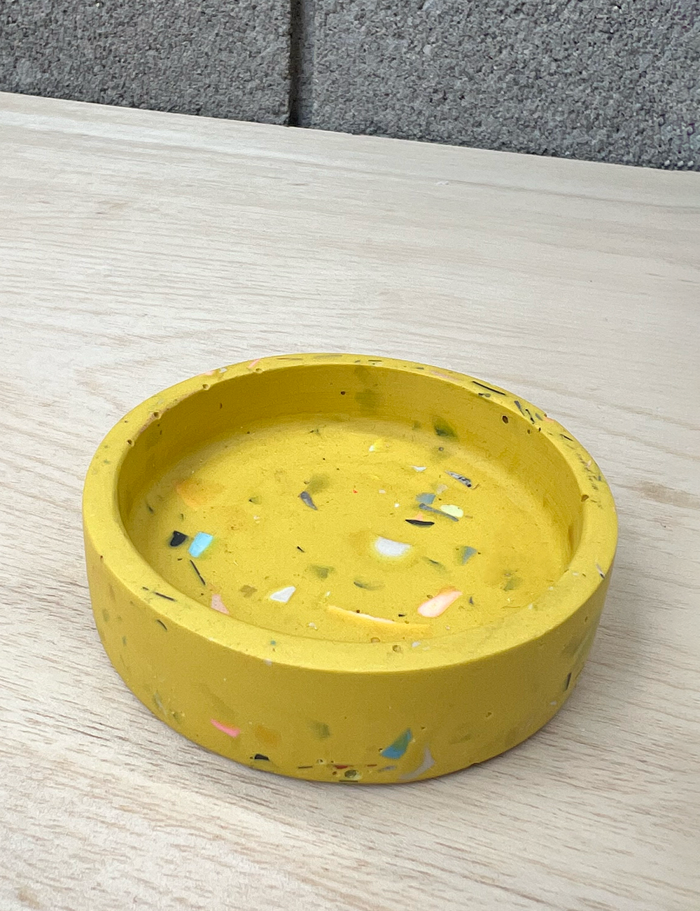 One of a Kind Yellow Terrazzo Jewelry Dish