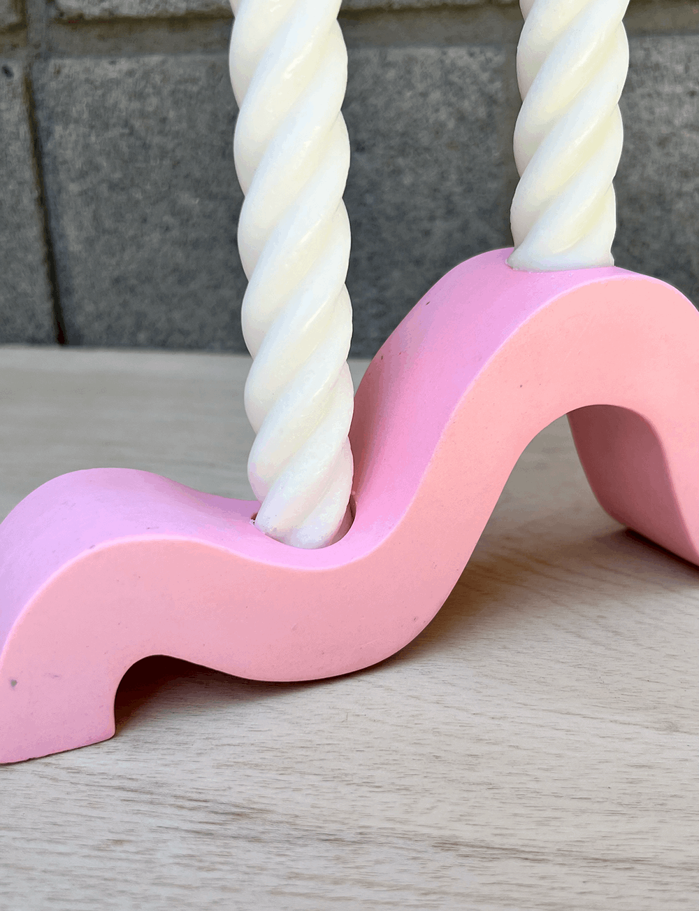 One of a Kind Peppermint Pink Squiggle Candle Holder