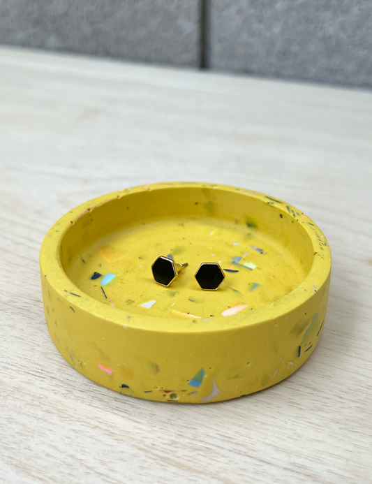 One of a Kind Yellow Terrazzo Jewelry Dish