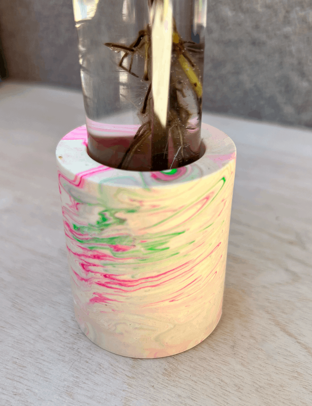 One of a Kind Pink Neon Swirl Propagation Station