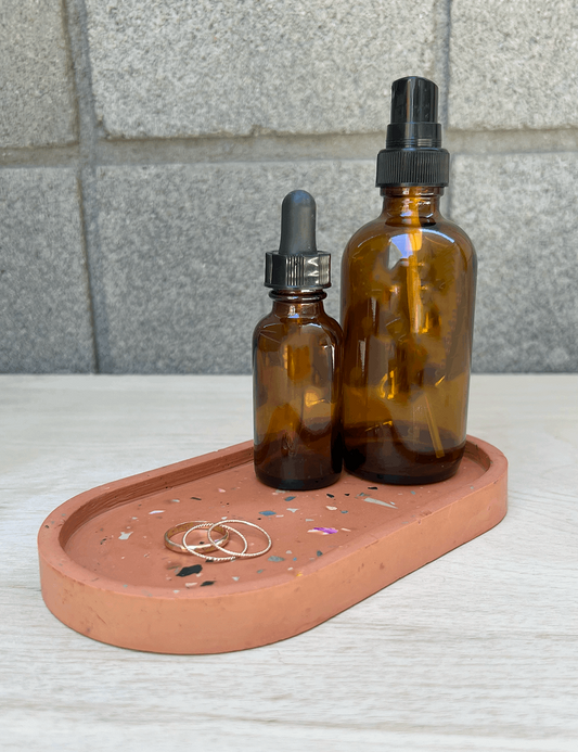 One of a Kind Terracotta Terrazzo Oval Tray