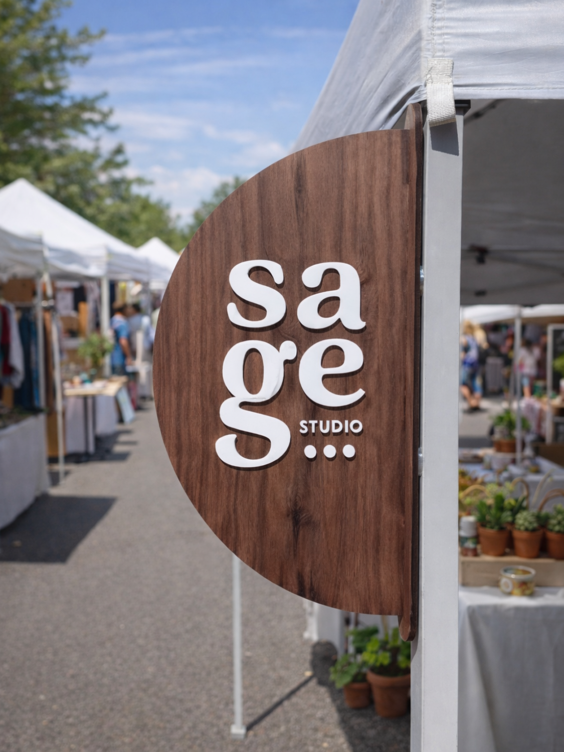 Modern Magnetic Blade Market Sign